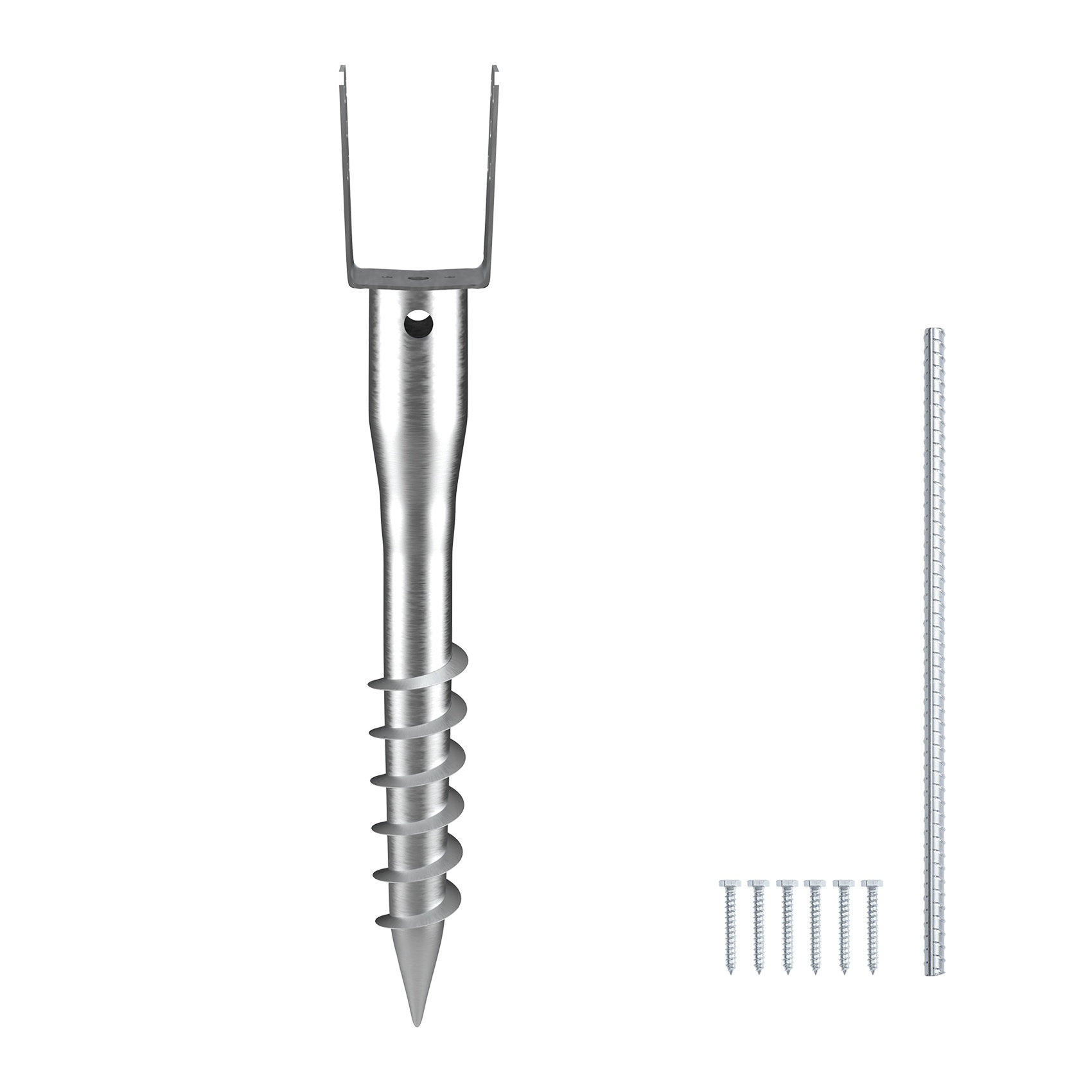 godohome Heavy Duty No-Dig Ground Anchor Spike for 3.5" Posts - Rust ...